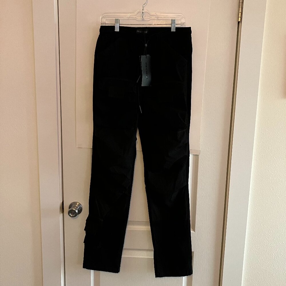 Decibel pants Large Mens Black Pockets Drawstring Streetwear